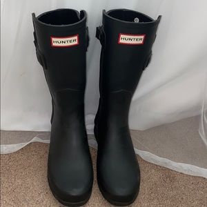 Hunter Black Tall Rain Boots